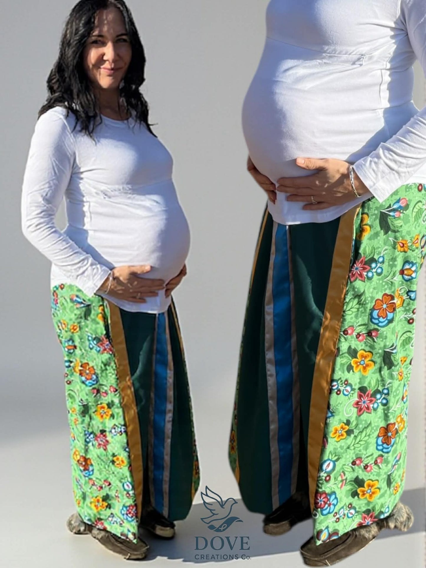 Floral Maternity Ribbon Skirt