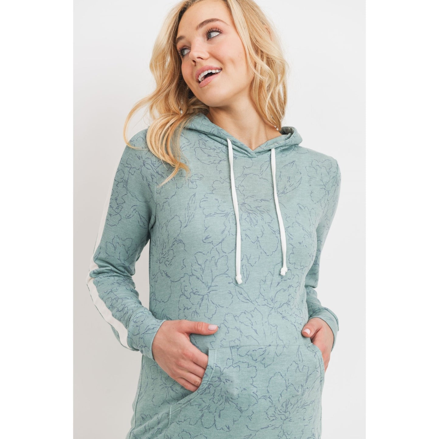 French Terry Maternity Hoodie - Sage