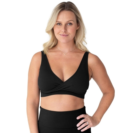 Adjustable Crossover Nursing & Lounge Bra - ROSE AND BLACK