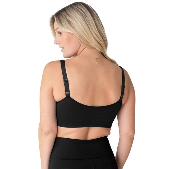 Adjustable Crossover Nursing & Lounge Bra - ROSE AND BLACK
