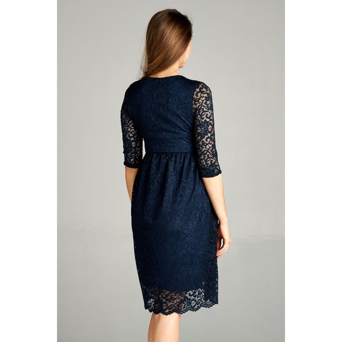 Floral Scallop Lace Maternity Dress