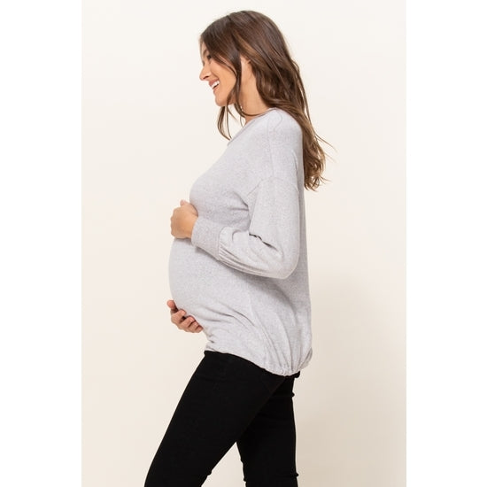 Rayon Brushed Maternity Sweater By Hello Miz
