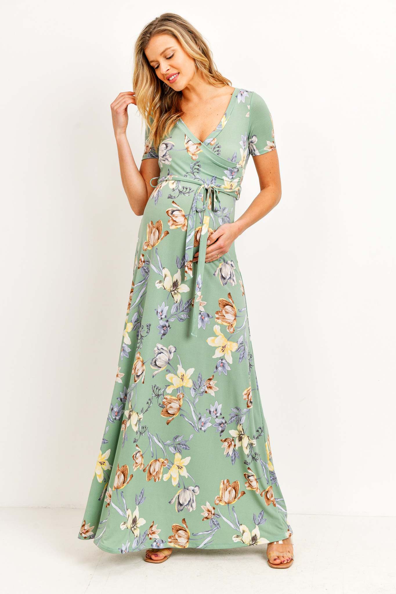 Floral Maternity/Nursing Maxi Dress