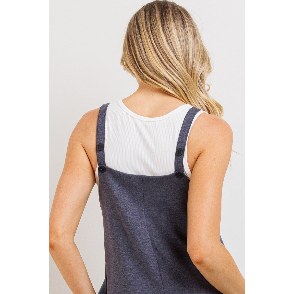 Zipper Front Maternity Jumpsuit