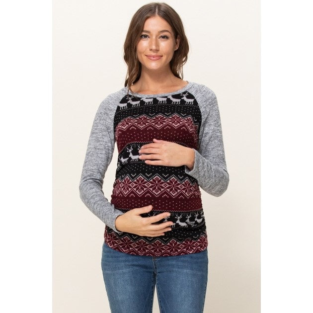 Knit Colour Block Maternity Sweater