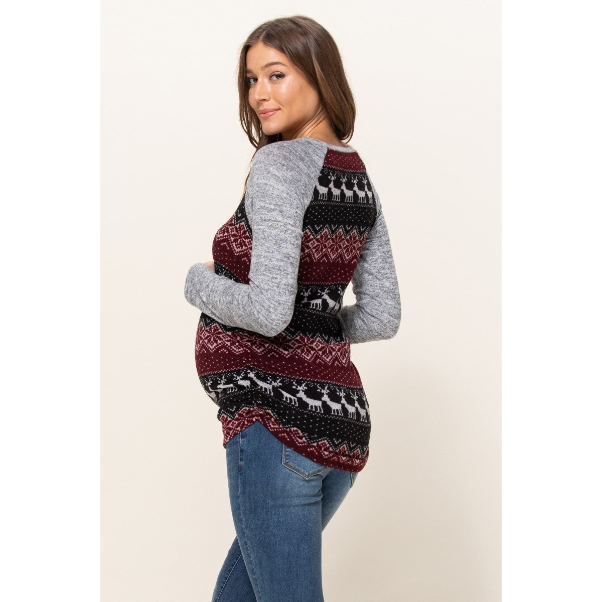 Knit Colour Block Maternity Sweater