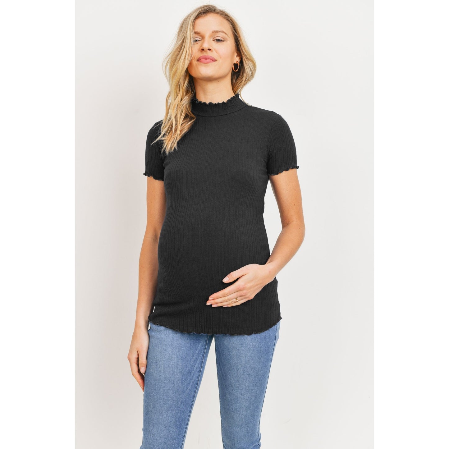 Cotton Ribbed Maternity Top