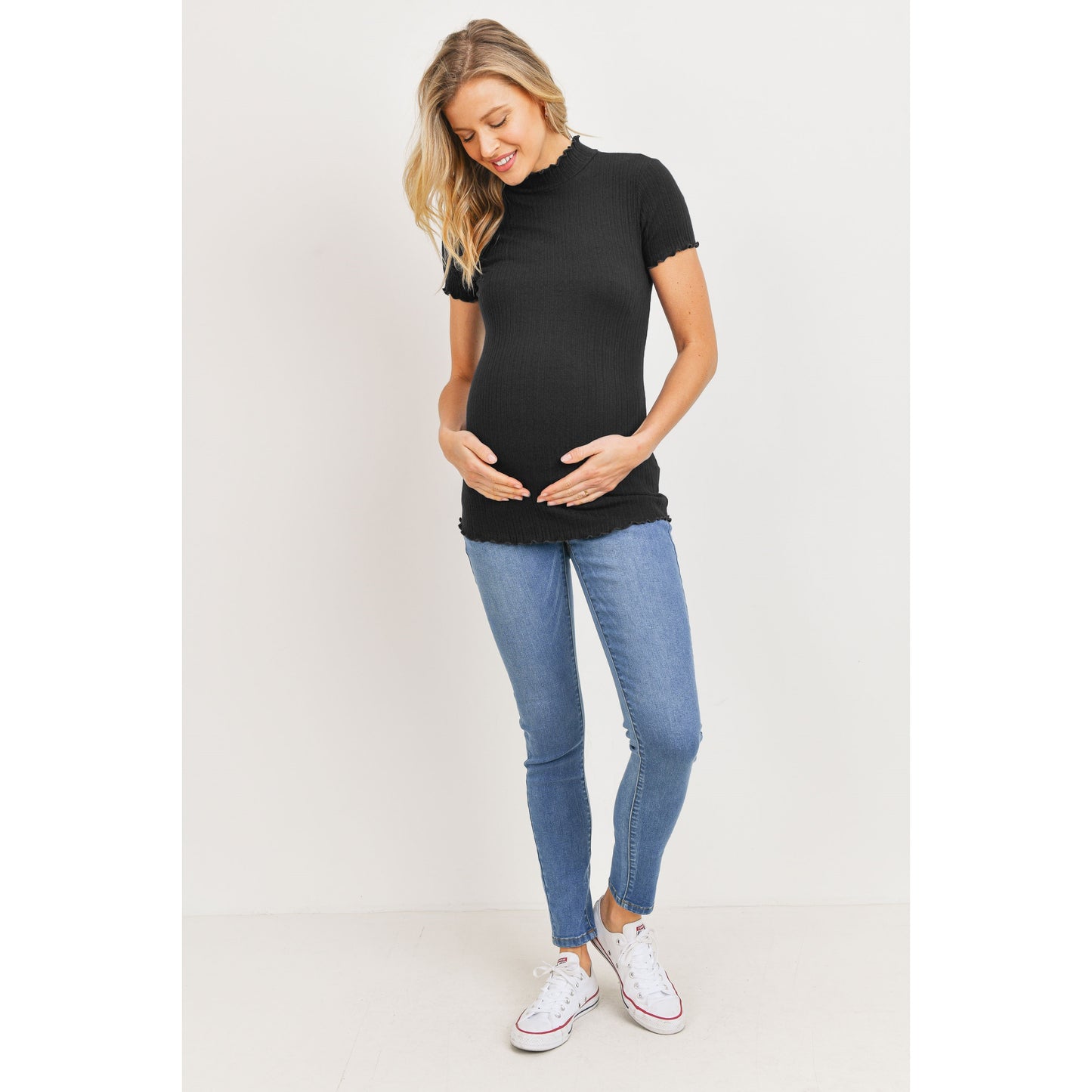 Cotton Ribbed Maternity Top