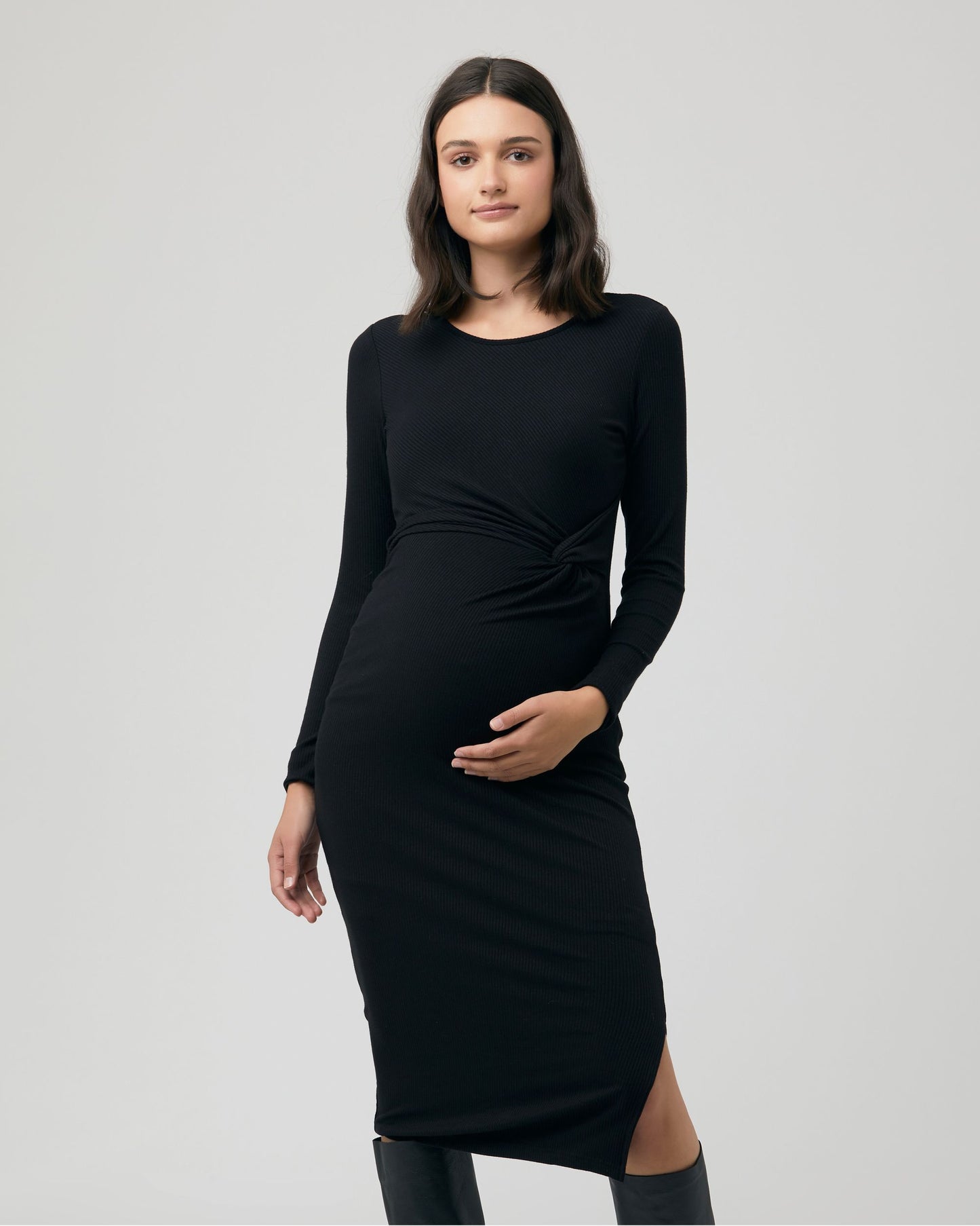 Rib Long Sleeve Dress