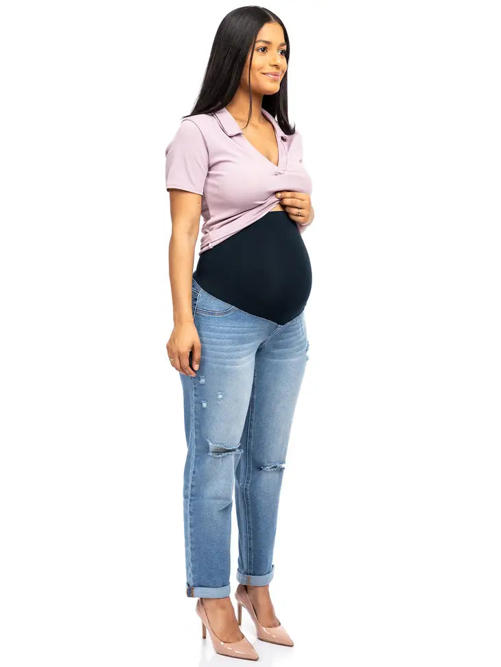 Maternity 28" Boyfriend Jean w/ Bellyband