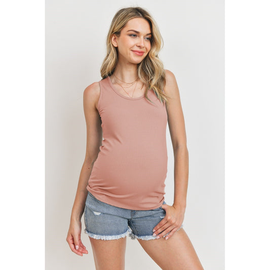 Solid Rib Maternity Tank Top