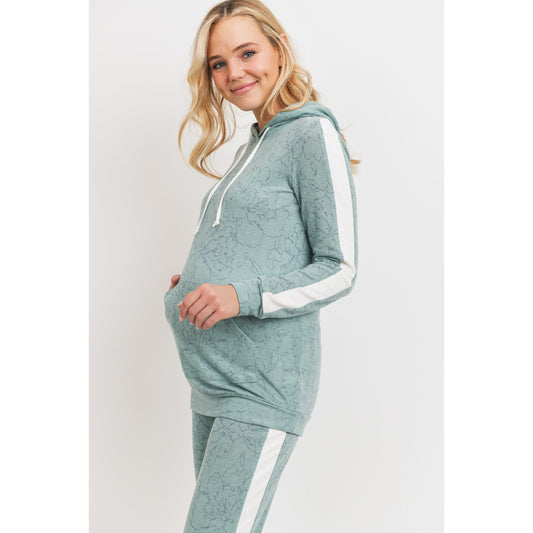 French Terry Maternity Hoodie - Sage