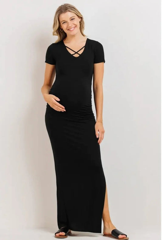 Black Maternity Maxi Dress