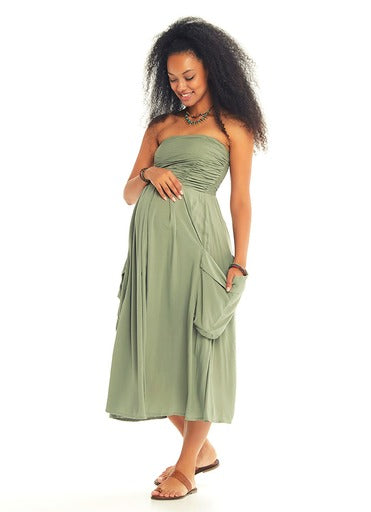 Deep pocket ruffle maternity dress/skirt