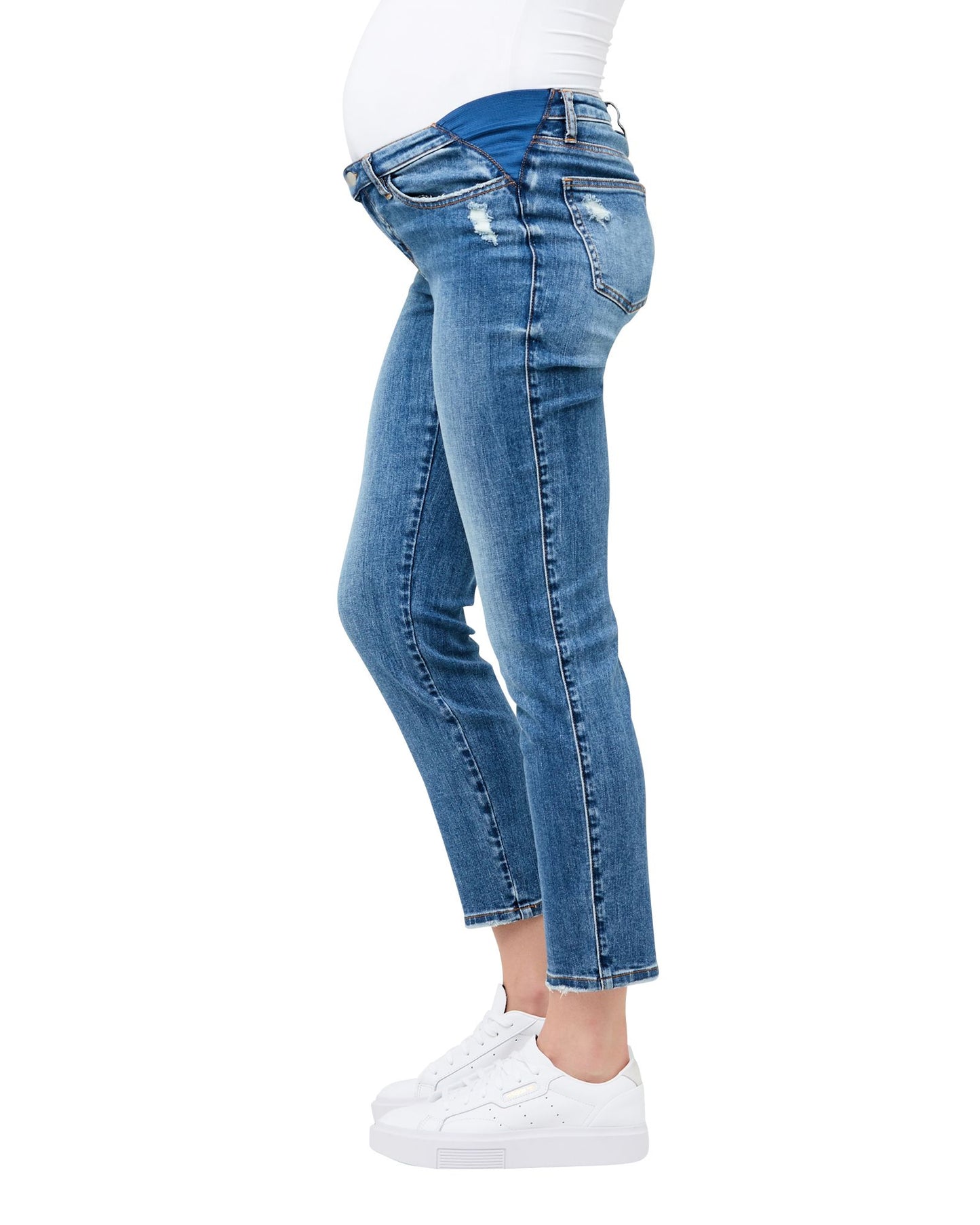 Distressed Denim Maternity Jeans