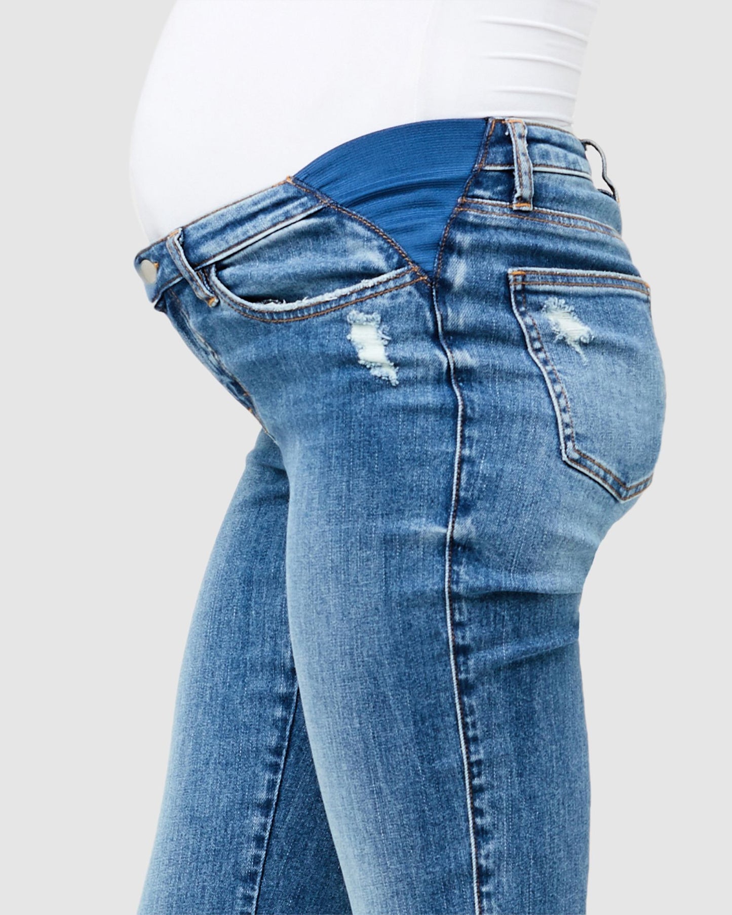 Distressed Denim Maternity Jeans