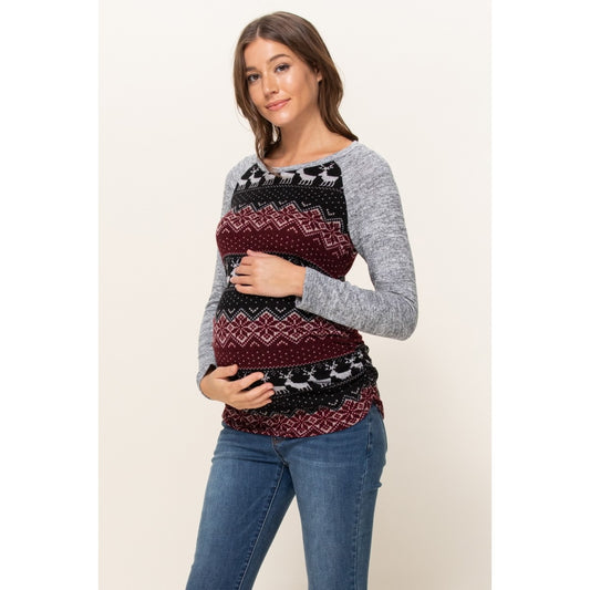 Knit Colour Block Maternity Sweater